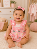 Pink Floral Romper