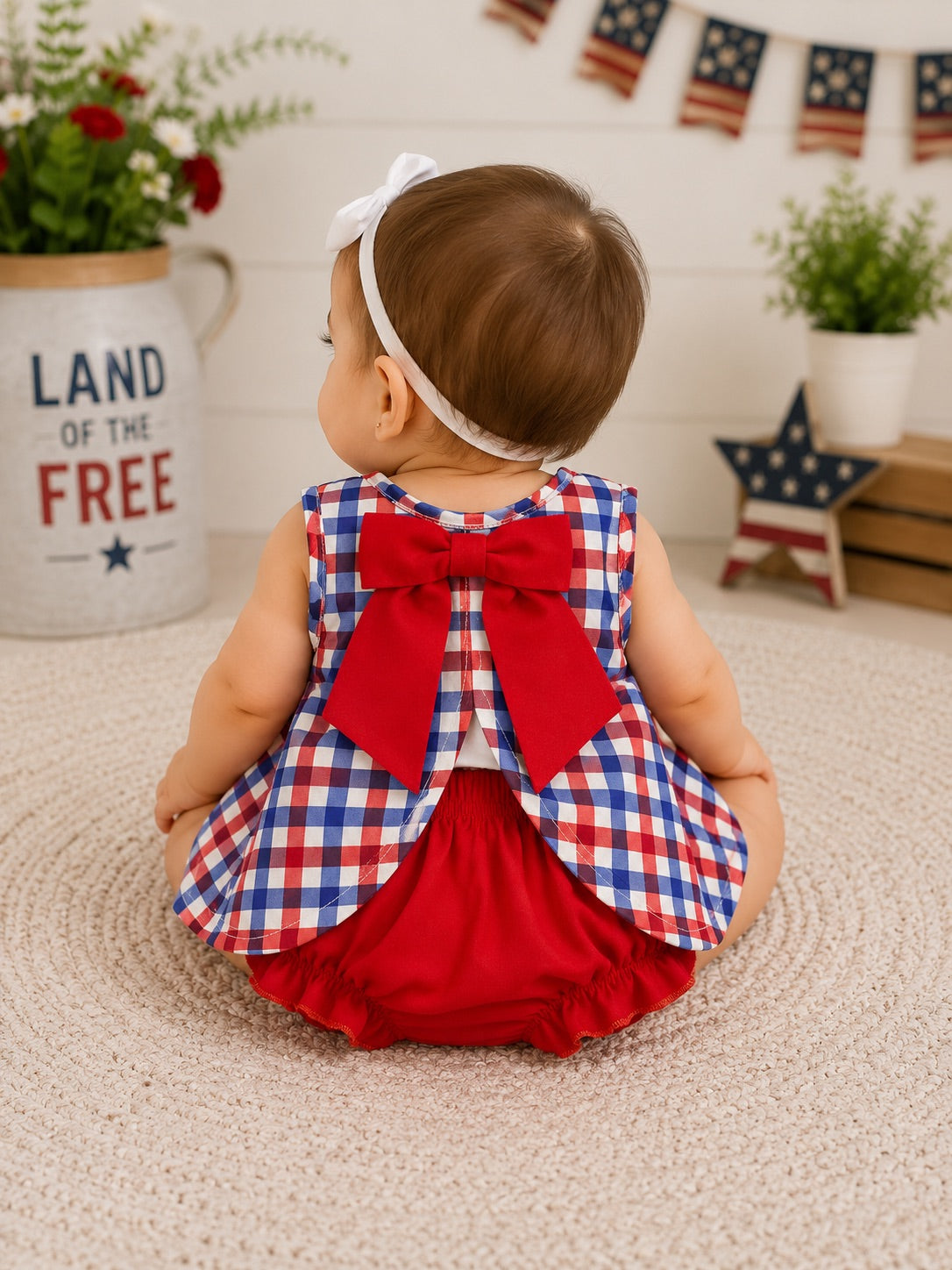 Puppy Gingham Bloomer Set