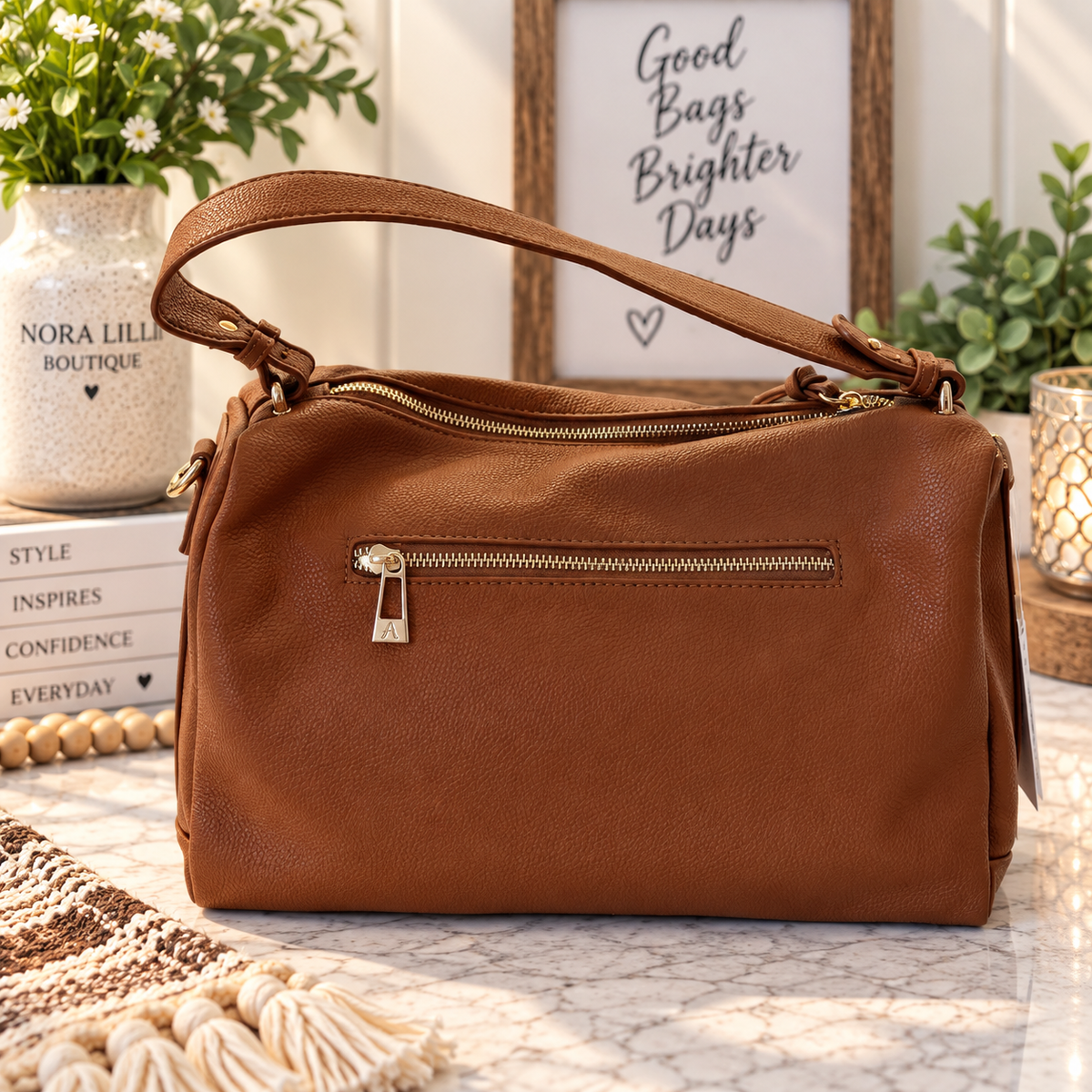 🤎 Everyday Cognac Shoulder Bag