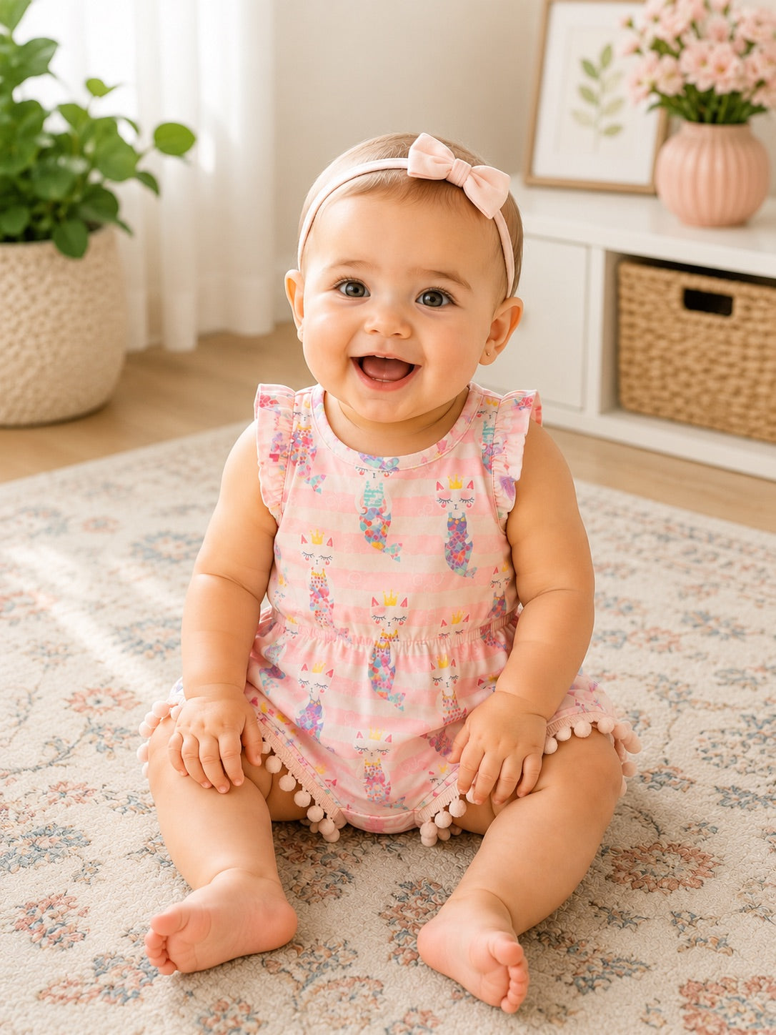 Purr-maid Pom Pom Romper