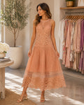 Dusty Rose Crochet Dress