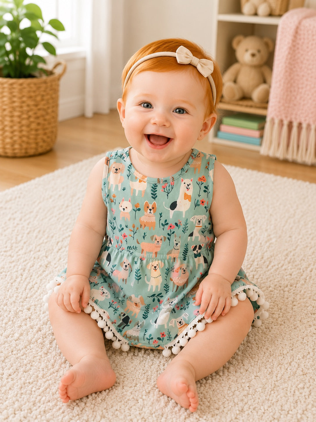 Furry Friends Pom Pom Romper