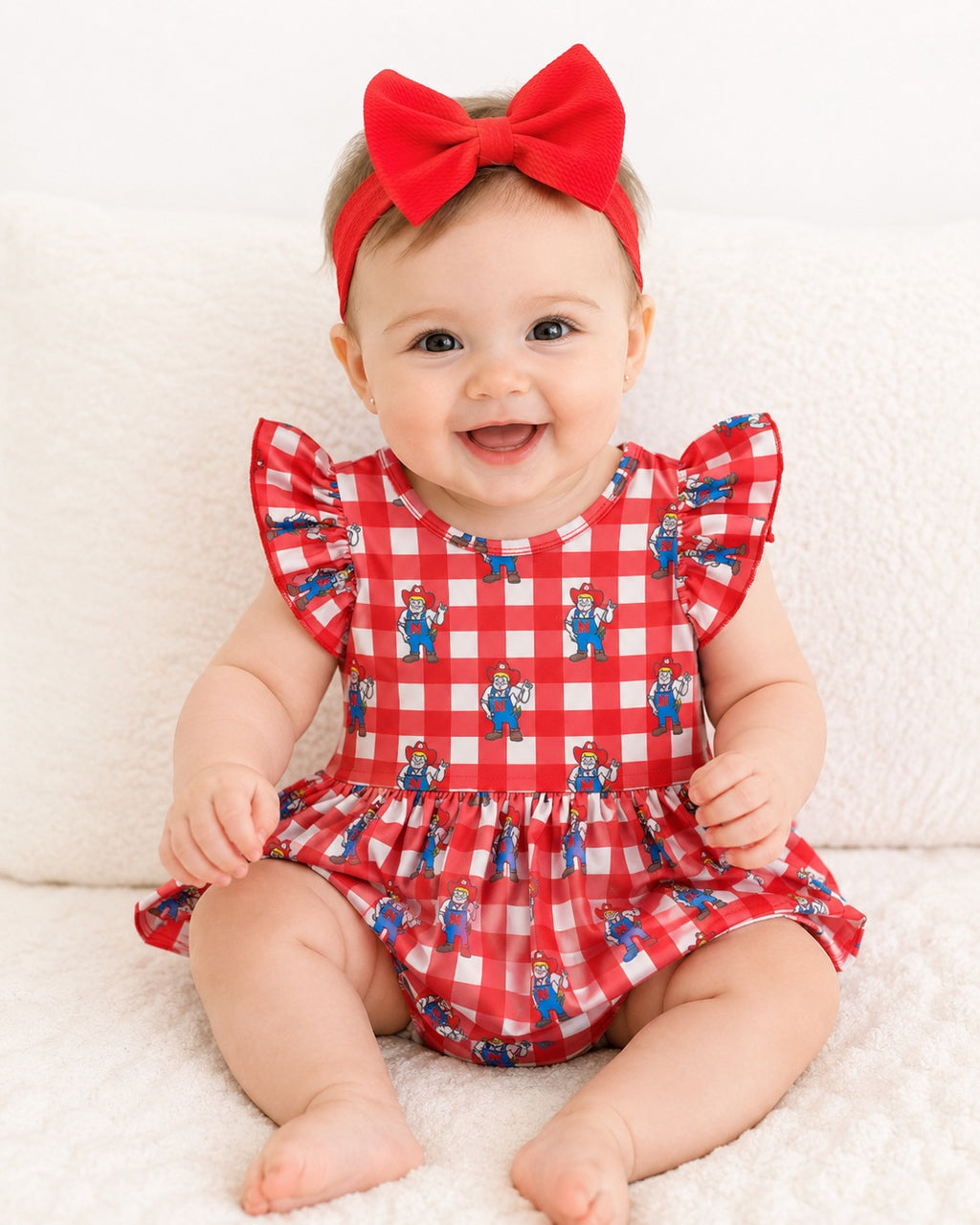 Husker Baby Checker Dress
