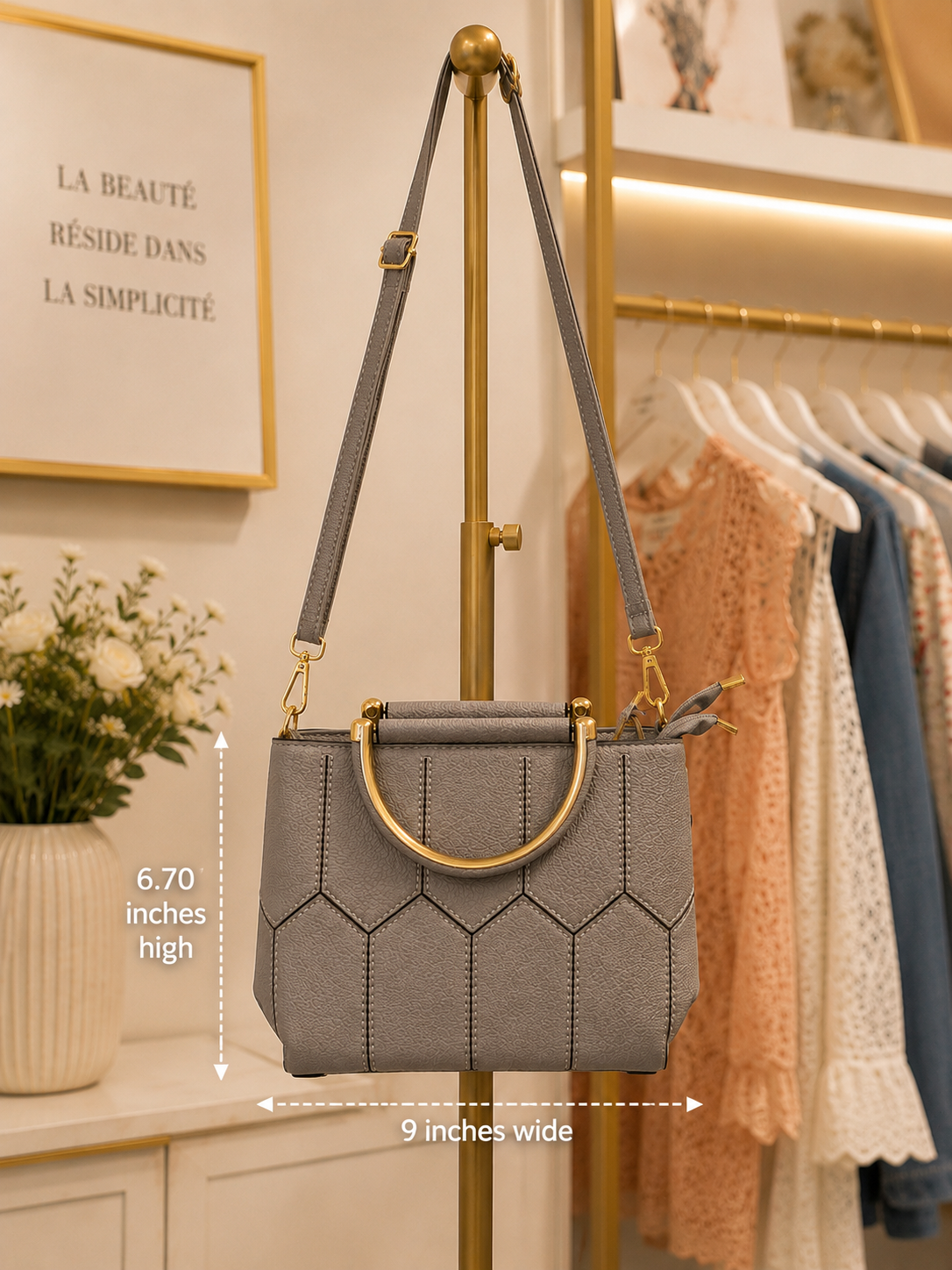 Crossbody Purse With Gold Handle
