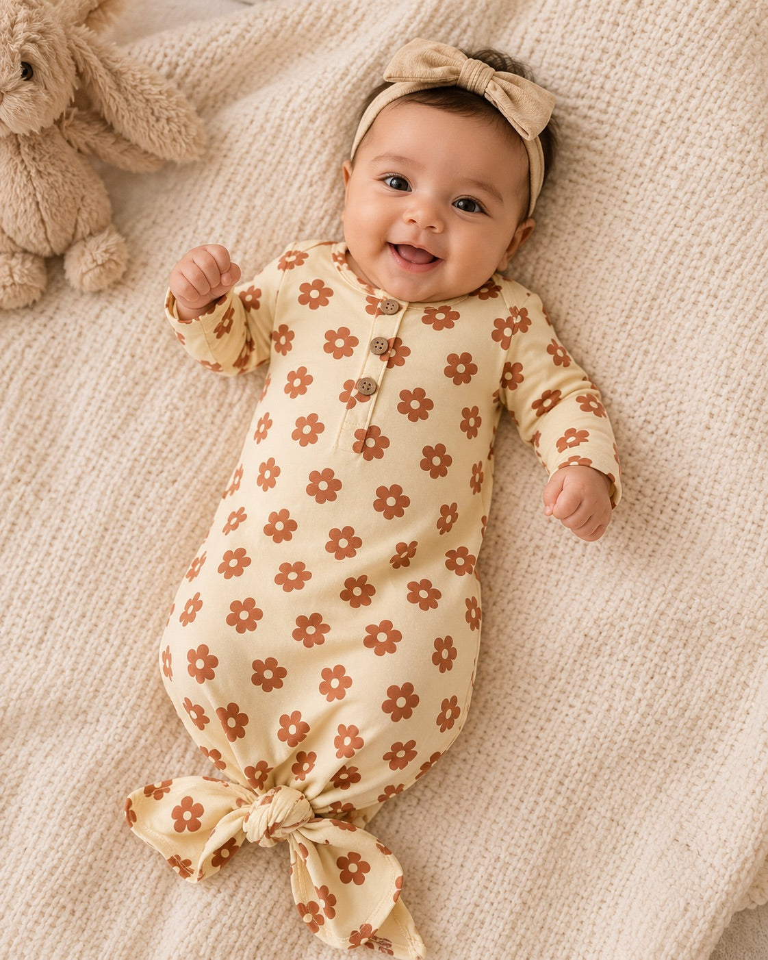 Floral Print Baby Gown