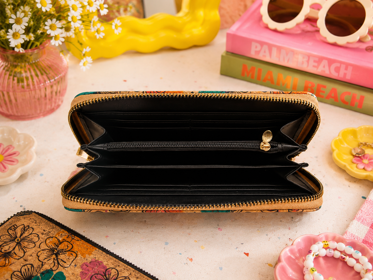 Flower Long Zipper Wallet
