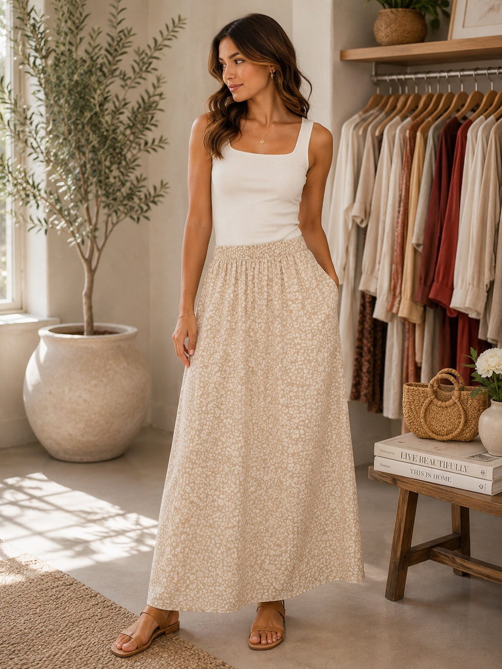 Sandy Shores Midi Skirt