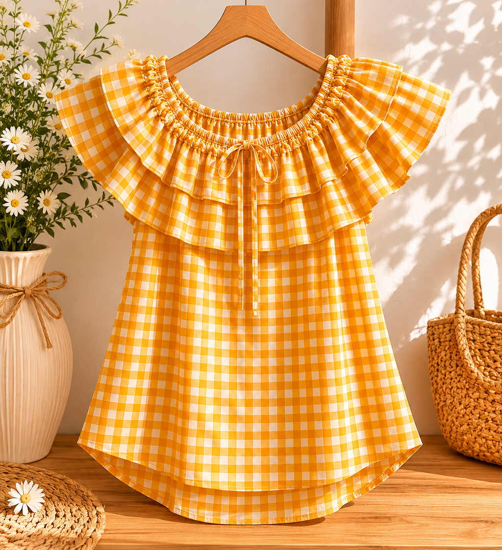 Sunshine Picnic Ruffle Top