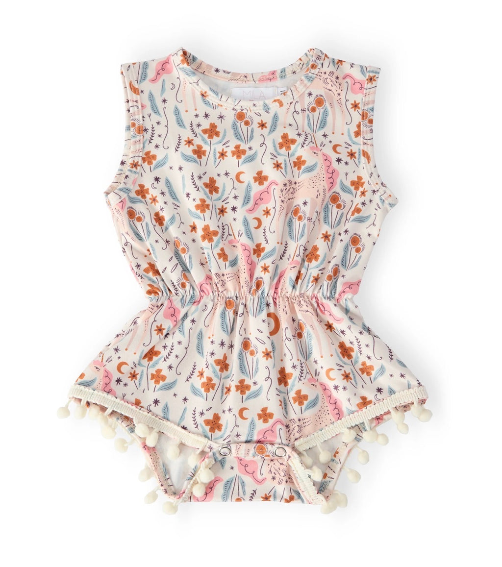Unicorn Soirée Pom Pom Romper