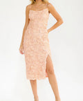Peach 3D Floral Dress
