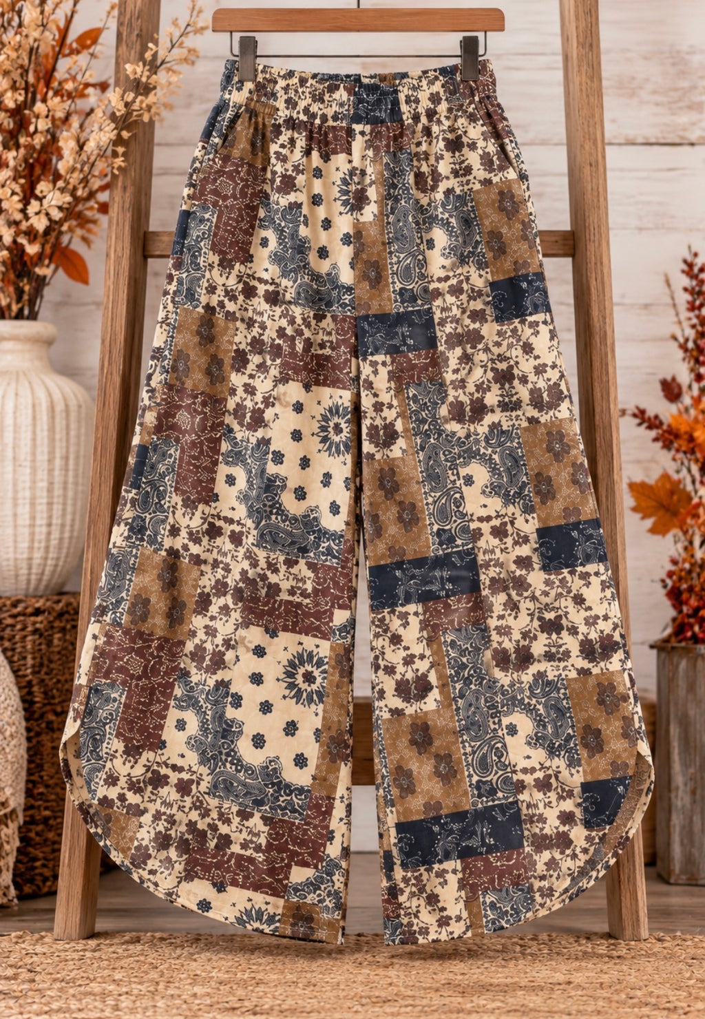🍂 Patchwork Paisley Tulip Pants