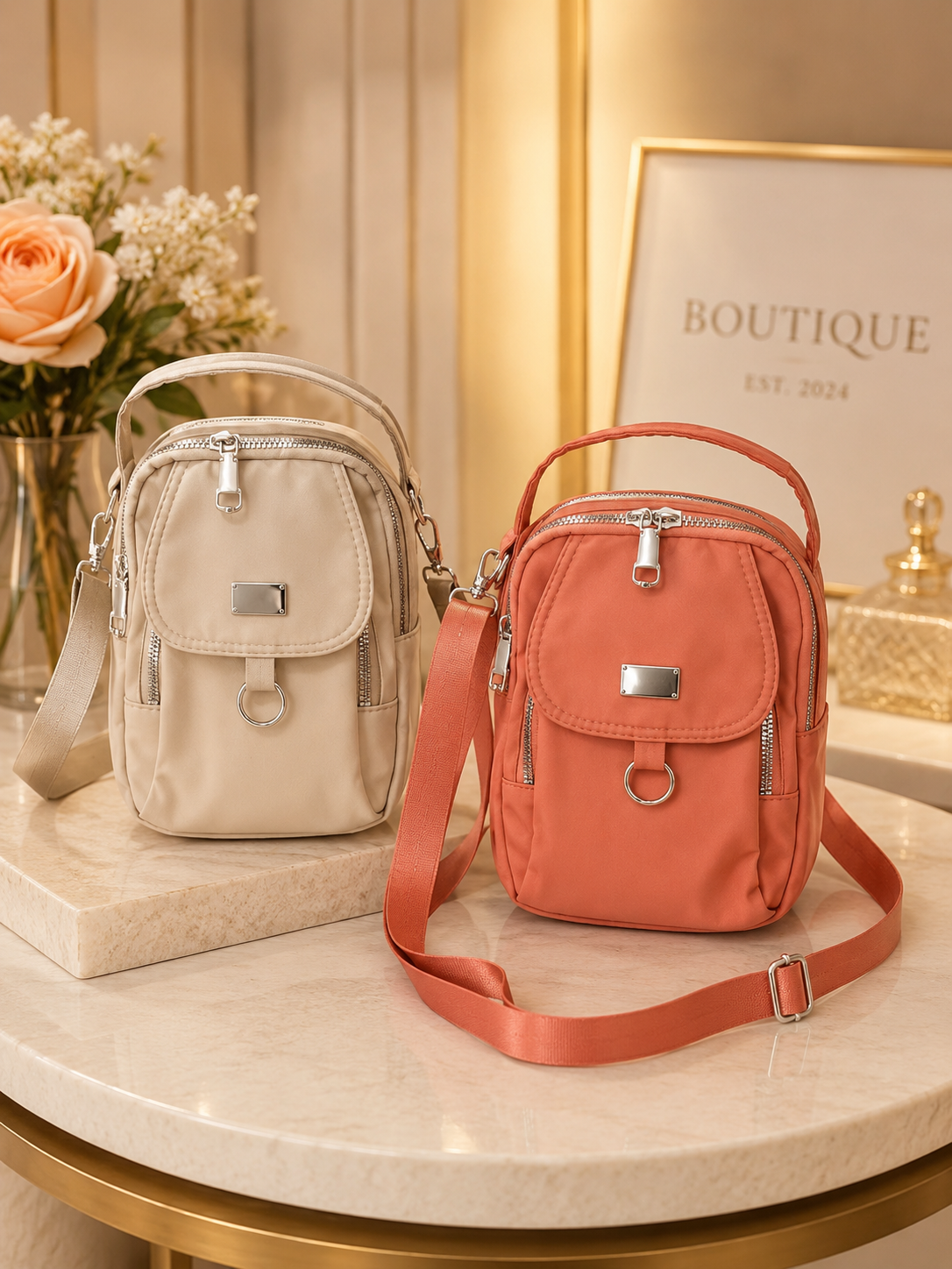 Multi Layer Mini Crossbody Purse that is Water Resistant