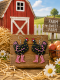 Black Chicken Earrings
