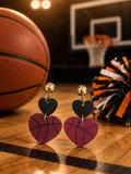 Basketball Heart Earrings