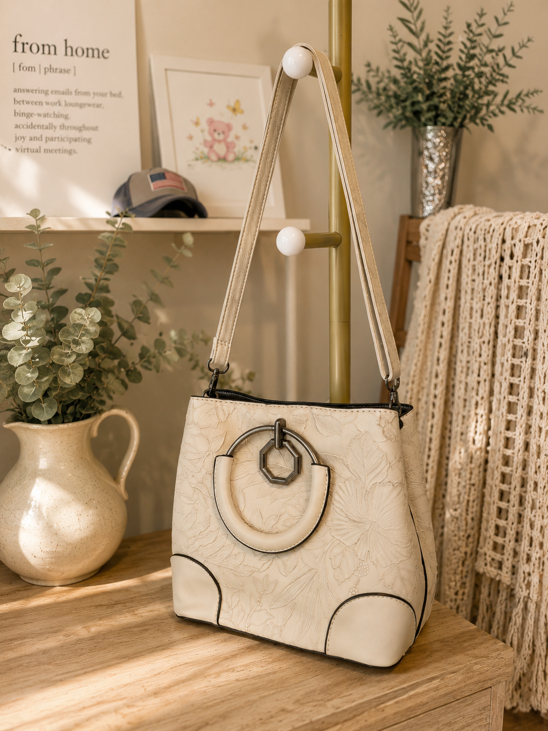 Leather Flower Handbag