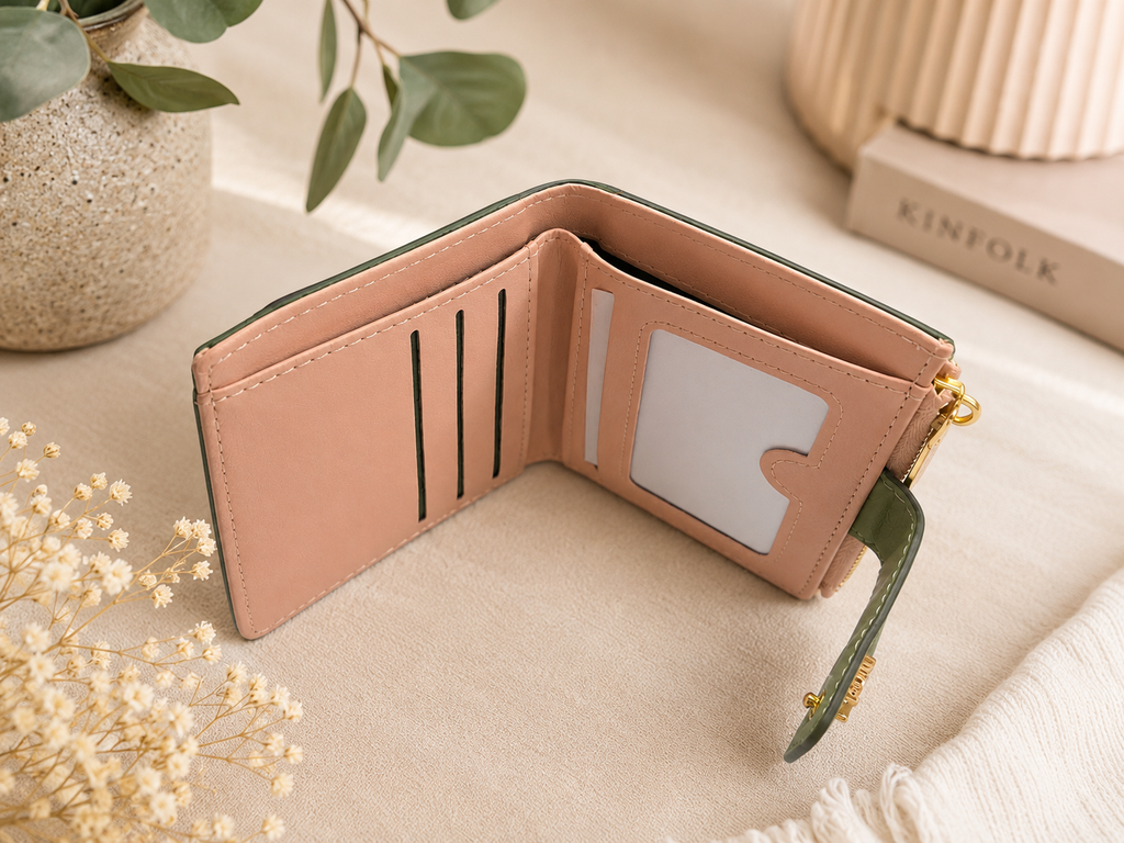 Green Floral Wallet