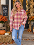 🌸 Golden Rose Plaid Shacket