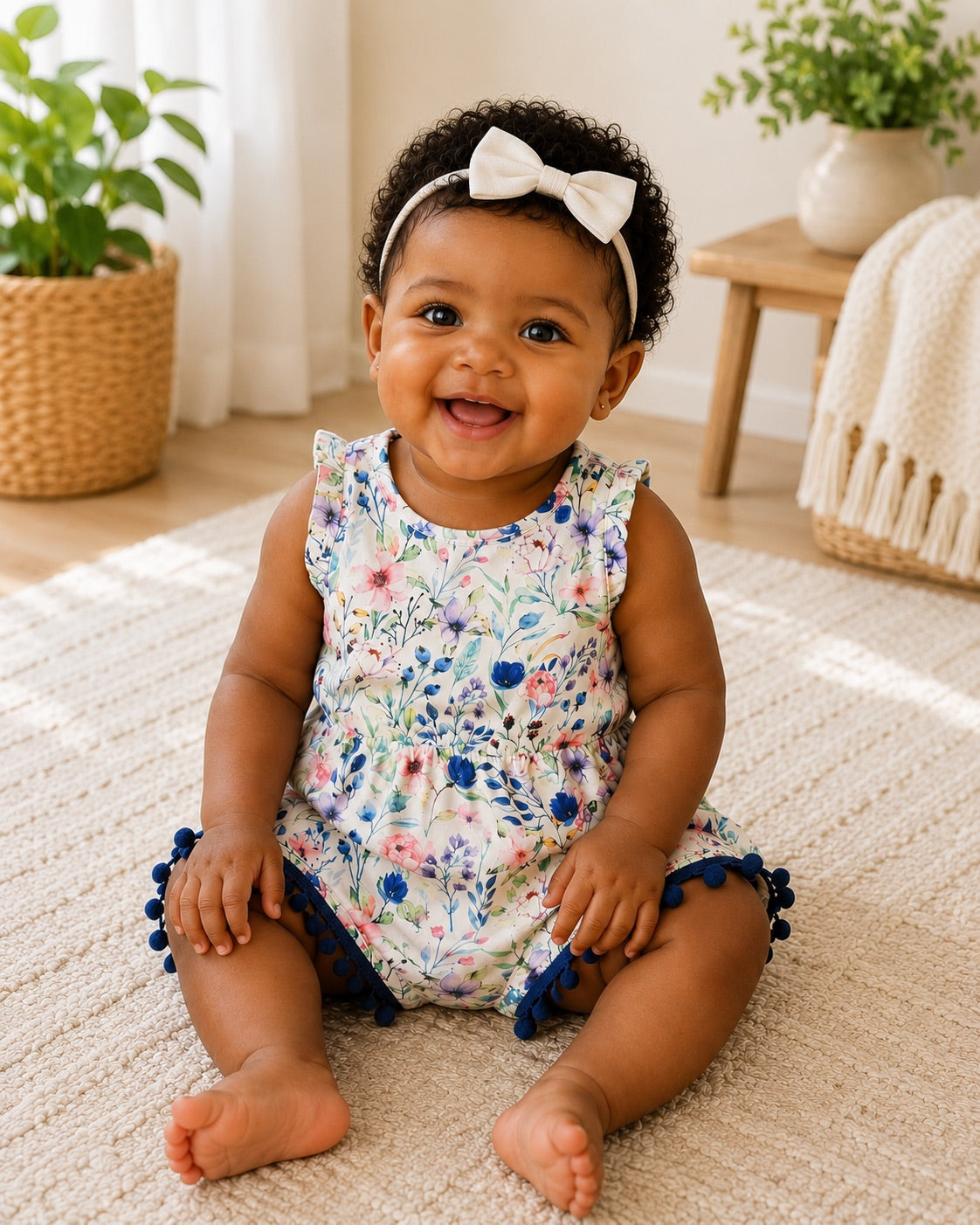 Let Your Dreams Bloom Pom Pom Romper