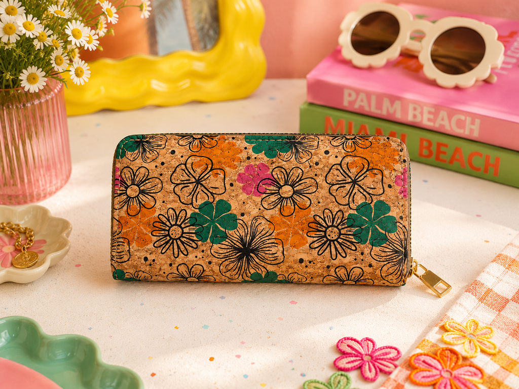 Flower Long Zipper Wallet
