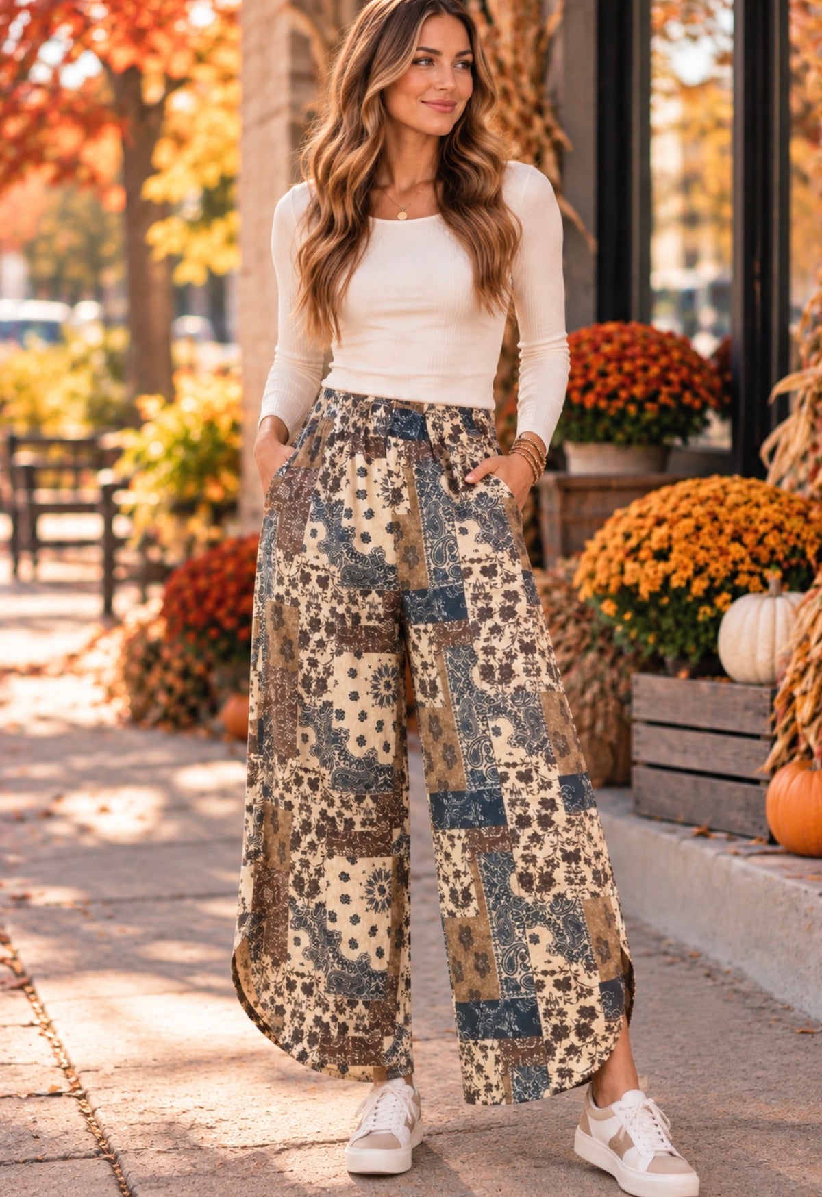 🍂 Patchwork Paisley Tulip Pants