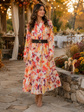 Fall Floral Maxi Dress 🍂🌸