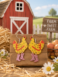 Yellow Chicken Earrings