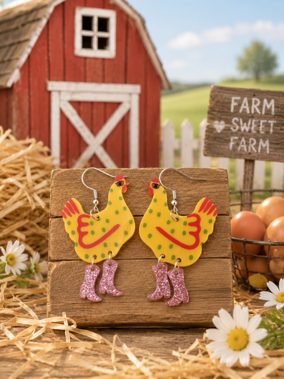 Yellow Chicken Earrings