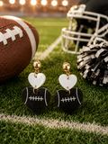 Football Heart Earrings