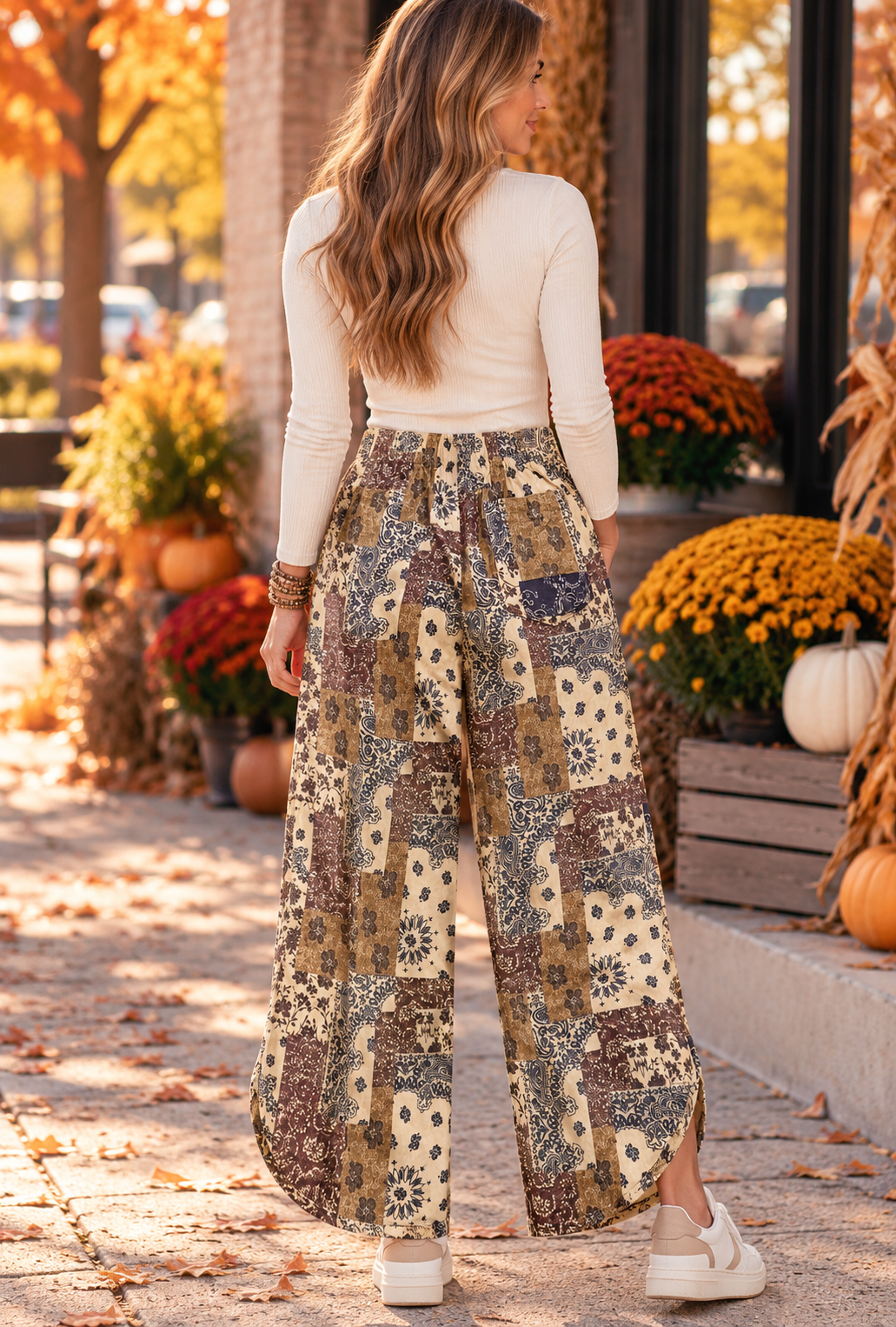 🍂 Patchwork Paisley Tulip Pants