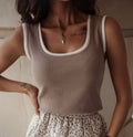 Light Brown Ribbed Tank