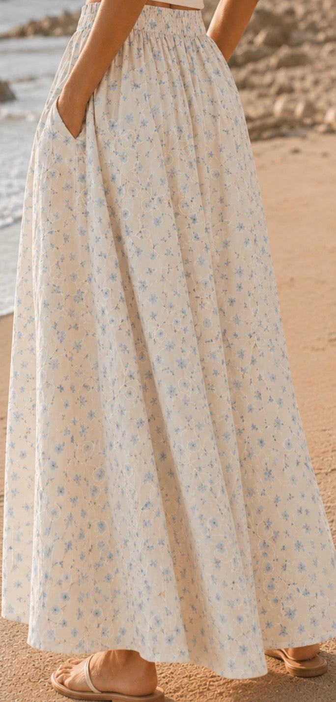 Coastal Bloom Maxi Skirt