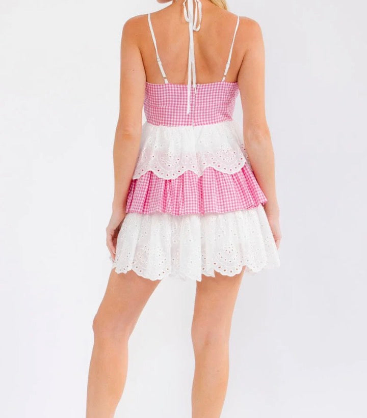 Gingham Tiered Dress