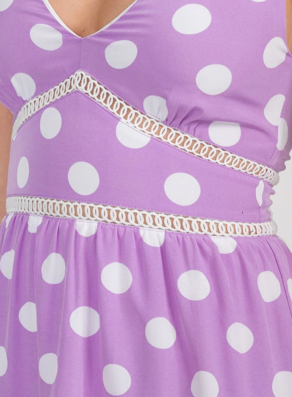 Polka Dot Detail Mini Dress