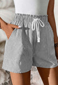 Gray Stripe Pocket Shorts
