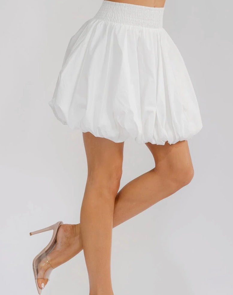 White Bubble Mini Skirt