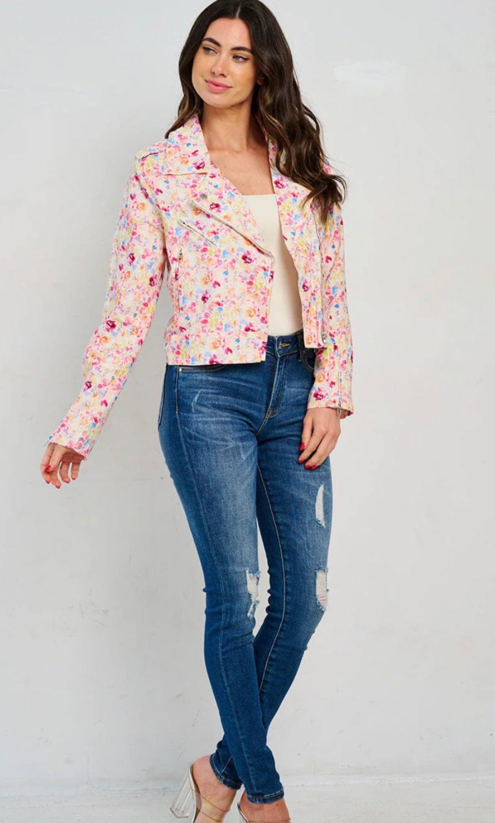 Long Sleeve Floral Jacket