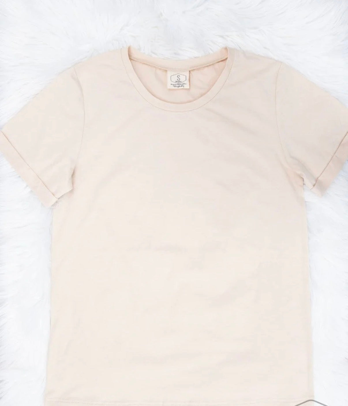 Tiramisu Beige Cuff Tee
