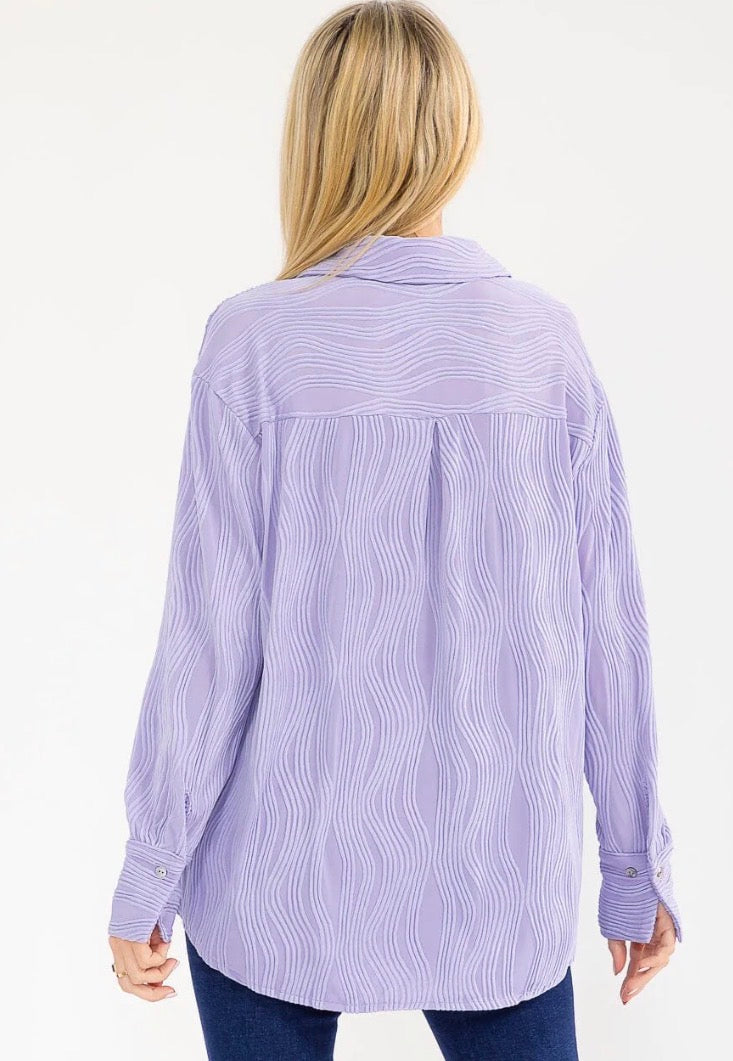 Light Purple Long Sleeve Blouse