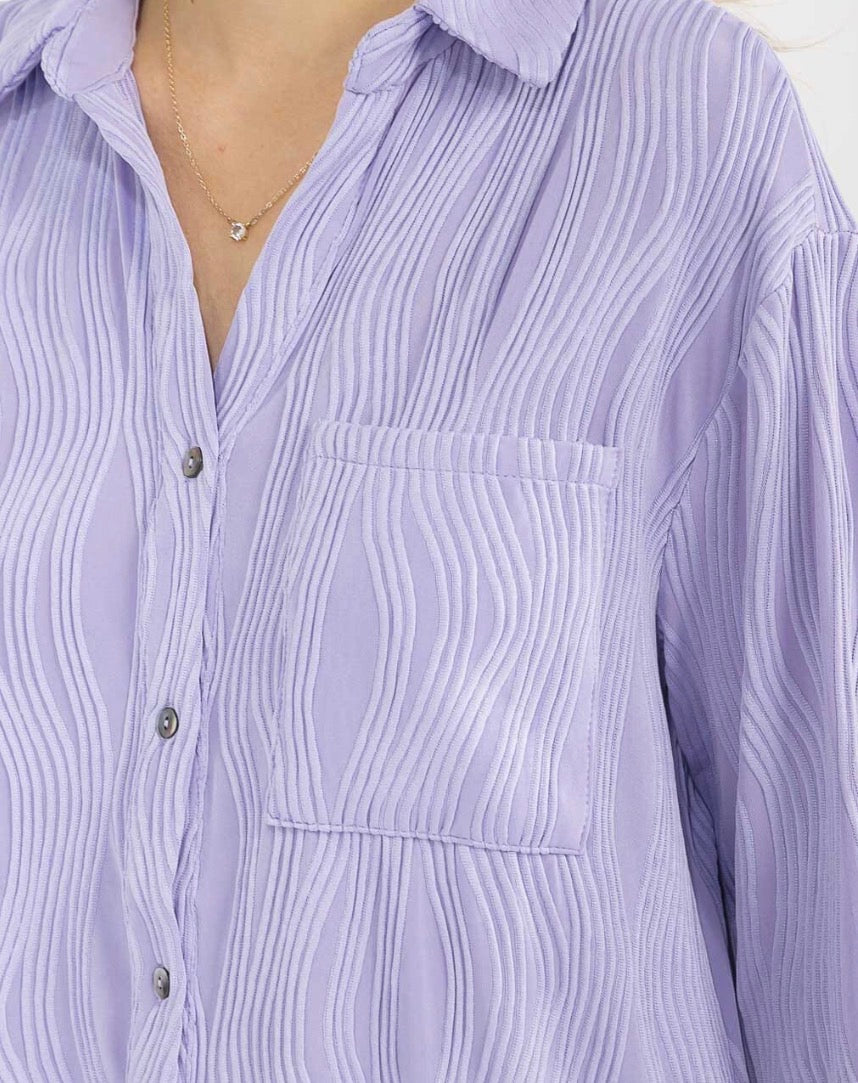 Light Purple Long Sleeve Blouse