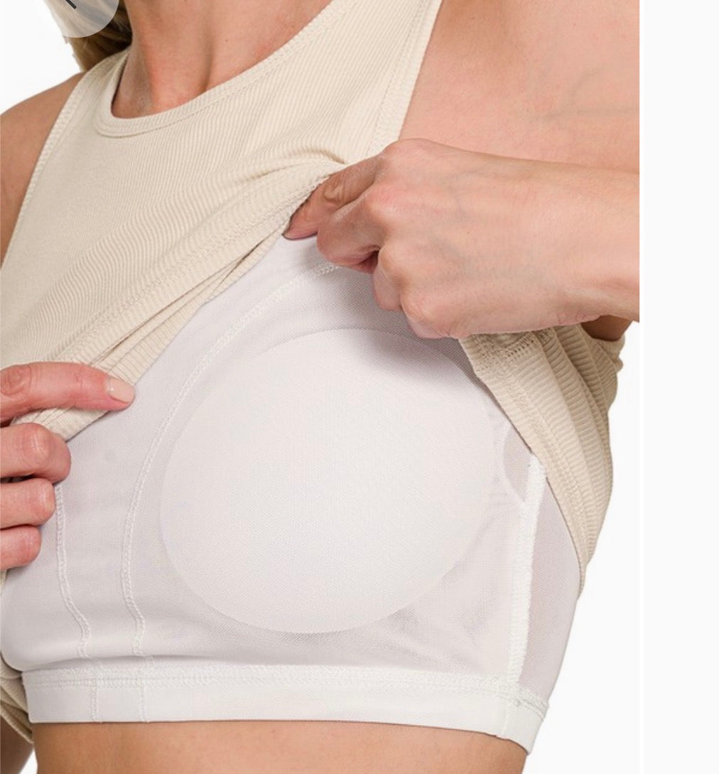 Racer Back Rib Tank W/ Removable Pads Lavender