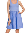 Combined Knit & Woven Dress With Pockets