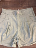 Sage Green Denim Shorts