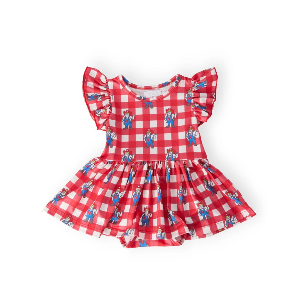 Husker Baby Checker Dress