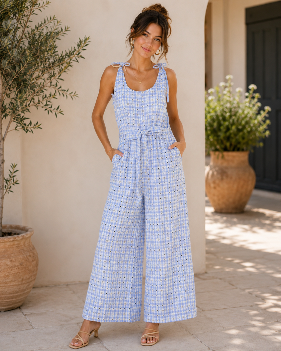 Blue Skies Wide-Leg Romper
