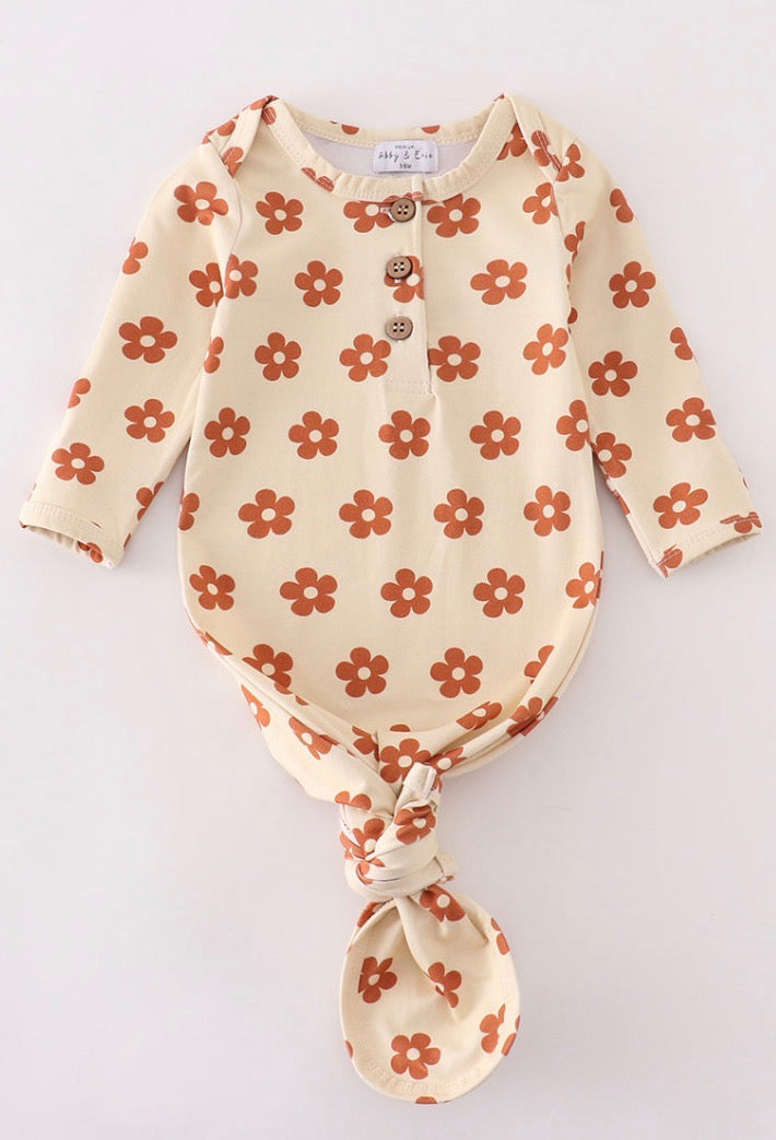 Floral Print Baby Gown