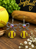 Softball Bow Earrings