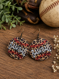 Animal Print Baseball Earrings