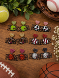 Animal Print Mom Sports Earrings