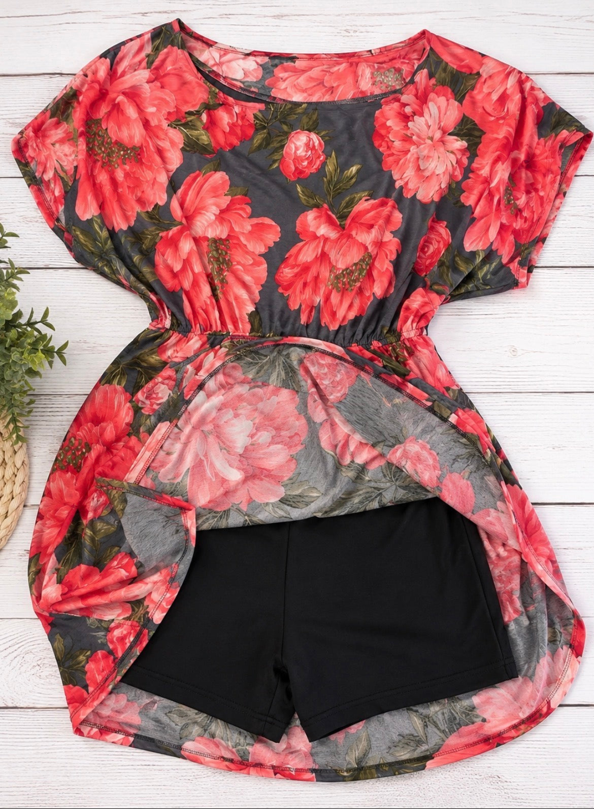 Floral Dress with Built-In Shorts
