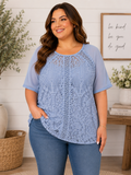 Whispering Blue Lace Top